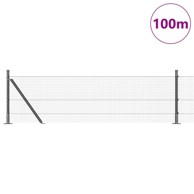 Zavarena žičana ograda s 13 stubS obodom, siva, 0.6 x 100 m, čelik