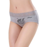LALICUP Menstrualne gaćice sive motiv lijenac, veličina M, 1 kom