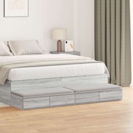 Ladice za krevet 135x36,5x16,5 cm iverica, siva sonoma