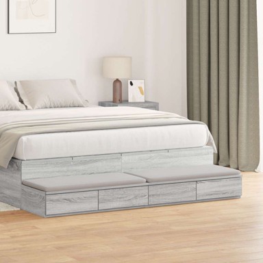 Ladice za krevet 135x36,5x16,5 cm iverica, siva sonoma