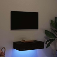 TV ormarić, 60 x 35 x 15.5 cm, s LED svjetlima, crni hrast