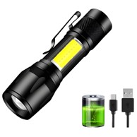 Mini LED svjetiljka s USB punjenjem, crna