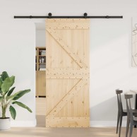 Klizna vrata Narvik, 70 x 210 cm, 213,5 cm, prirodna i crna