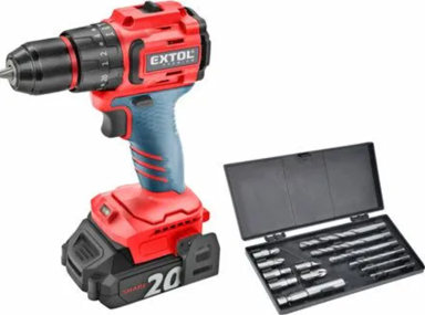 EXTOL PREMIUM Akumulatorska bušilica/odvijač 8891806 SHARE20V, crna