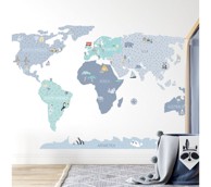 PASTELOWE Zidne naljepnice Karta L, plava