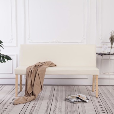 Klupa od umjetne kože 139,5 cm krem