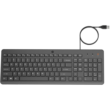 HP Tipkovnica 150 USB-A Wired Keyboard, univerzalna, crna