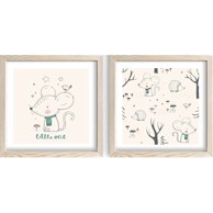 WALLITY Dječje slike u setu od 2 kom Little One 33x33 cm