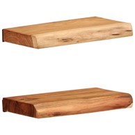 Zidne police 2 kom 30x20x3. 5 cm, masivno bagremovo drvo, prirodna