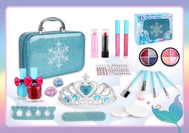 Dječji set za šminkanje Snježna princeza s torbom, plava