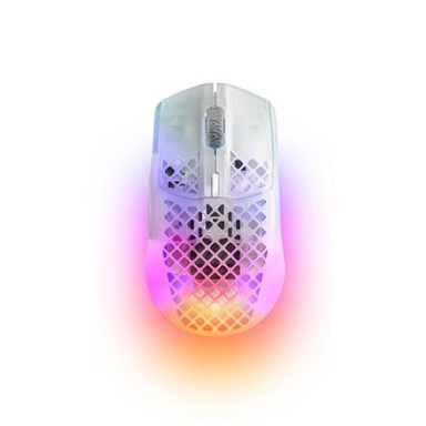 STEELSERIES Miš Aerox 3 Wireless, bijeli, optički, bežični, RGB, 18000 CPI, USB