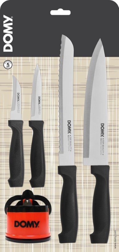 DOMY Set noževa + oštrač za noževe 5/1