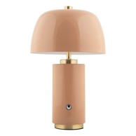 LEITMOTIV Bež LED stolna lampa s mogućnosti zatamnjivanja s metalnim sjenilom (visina 30 cm) Freya 