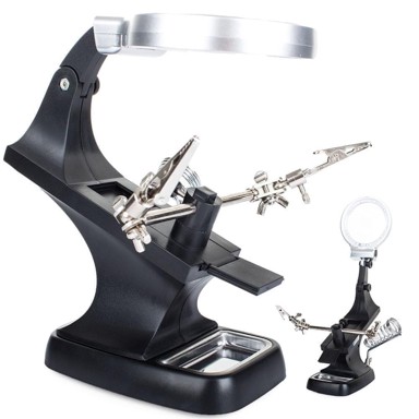 VERKGROUP LED povećalo za lemljenje s držačem treće ruke, USB