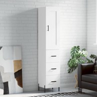 Visoka komoda bijeli 34,5x34x180 cm od konstruiranog drva