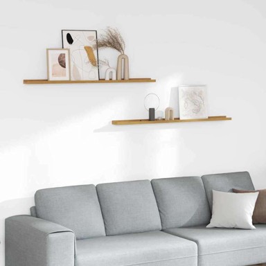 Zidna polica, set 2 kom, 115 x 9 x 3 cm, od konstruiranog drva, bež