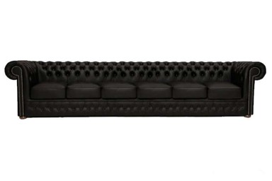 CHESTERFIELD Garnitura First Class Leather, 6-sjedišta, Matt Black