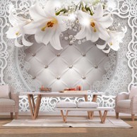 Samoljepljiva foto tapeta Lilies and Quilted Background 147x105