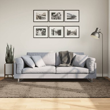 Tepih Istan s visokim vlaknima sjajni izgled sivi 160 x 230 cm
