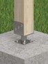 DOMAX baza stupa pričvršćena vijcima za beton 141 x 141 x 163 mm