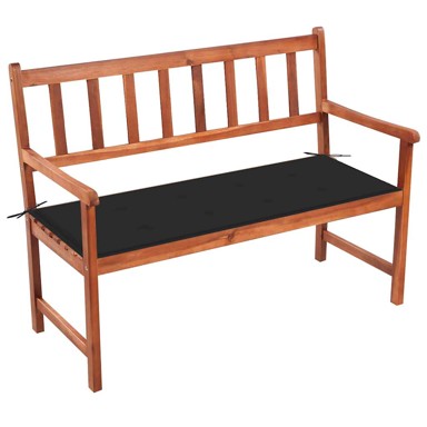 Jastuk za vrtnu klupu 120 cm, masivno drvo bagrema, crna, 120x50x4 cm