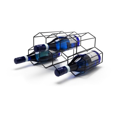 LEOPOLD VIENNA Stalak za vino, metalni, crni