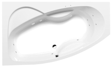 POLYSAN Hidromasažna kada, Mamba l, 160x95x44 cm, Active Hydro sustav, kromirana