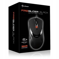 SHARKOON Žičani laserski gaming miš FireGlider, 3600 DPI, crni