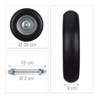 NORTHIX Kotač za kolica 4.80/4.00-8, PU guma, čelični naplatak