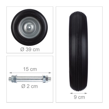NORTHIX Kotač za kolica 4.80/4.00-8, PU guma, čelični naplatak