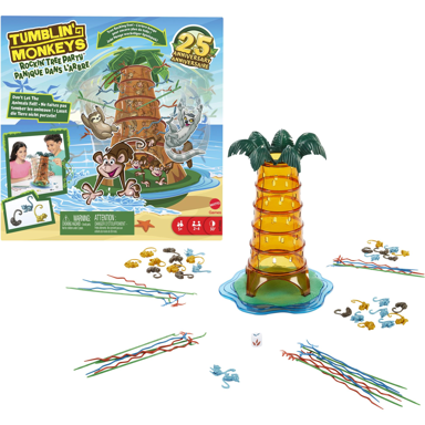 MATTEL GAMES Društvena igra, HTW65, Tumblin' Monkeys Rockin' Tree Party, 30 min, fina motorika