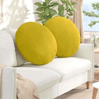 Jastučići za sjedenje 2 kom Ø80x29 cm baršun, žuti