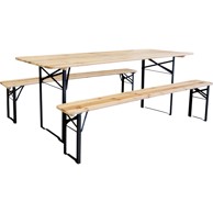 Drvena vrtna garnitura pivska + 2 klupe Ale 200x70 cm