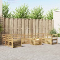 Set vanjskih sofa 11 kom od masivnog bagremovog drva, bijeli