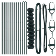 Ograda od lančanih veza s 13 stupova,1.2x25 m,galvanizirani čelik,zelena