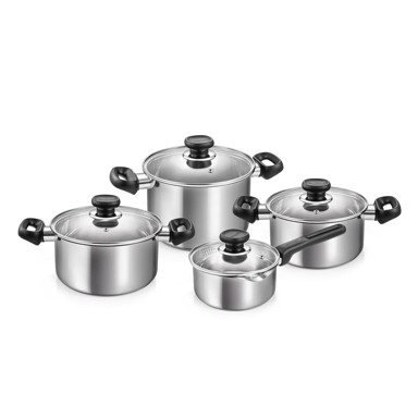 TESCOMA Lonci 4 kom od nehrđajućeg čelika s poklopcem prikladni za indukcijsko kuhalo 4 l Brava