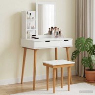 Set toaletnog stolića FAUSKE, 4 kom, 76 x 50 x 143 cm, bijeli