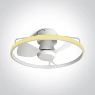 Bijeli stropni ventilator s LED svjetiljkom, DM6300A/W/V, 20 W + 28 W, CCT, IP20, 230 V
