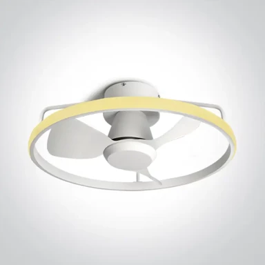 Bijeli stropni ventilator s LED svjetiljkom, DM6300A/W/V, 20 W + 28 W, CCT, IP20, 230 V