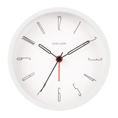 KARLSSON Budilica Belle Numbers ø 11 cm, prirodna