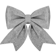 SPRINGOS Božićna mašna, 8x8 cm, glitter srebrna  