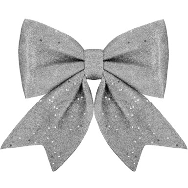 SPRINGOS Božićna mašna, 8x8 cm, glitter srebrna  