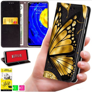 BLUEMOON Futrola tipa novčanik za Motorola Moto G86 Power - maska s uzorkom + staklo 9H