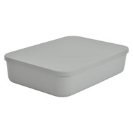HOMÉA Siva plastična kutija za pohranu s poklopcem 35,5x25,5x8 cm