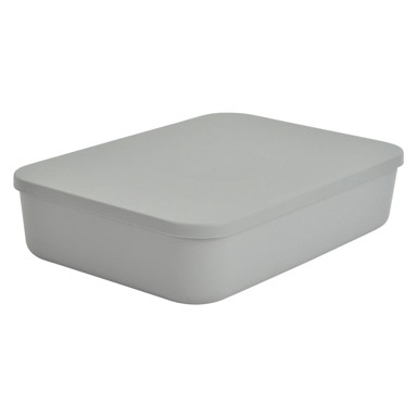 HOMÉA Siva plastična kutija za pohranu s poklopcem 35,5x25,5x8 cm