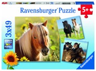 RAVENSBURGER Puzzle Horse Love, 3x49 kom