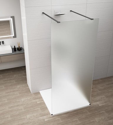POLYSAN Tuš pregrada, jednodijelna, 1100 mm, Antidrop, crna mat