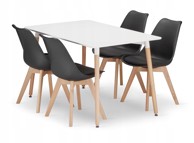 ADRIA Stolna garnitura, 120 x 80 cm, pravokutni stol, 4 stolice MARK, crna