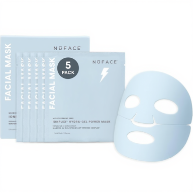 NUFACE Hidrogel maska za lice IonPlex Hydra-Gel Power Mask, intenzivno hidratantna, 5 kom