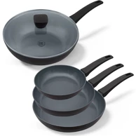 BE LIVING Set tava Delight Black, 20 cm, 24 cm, 28 cm i wok tava 28 cm s poklopcem